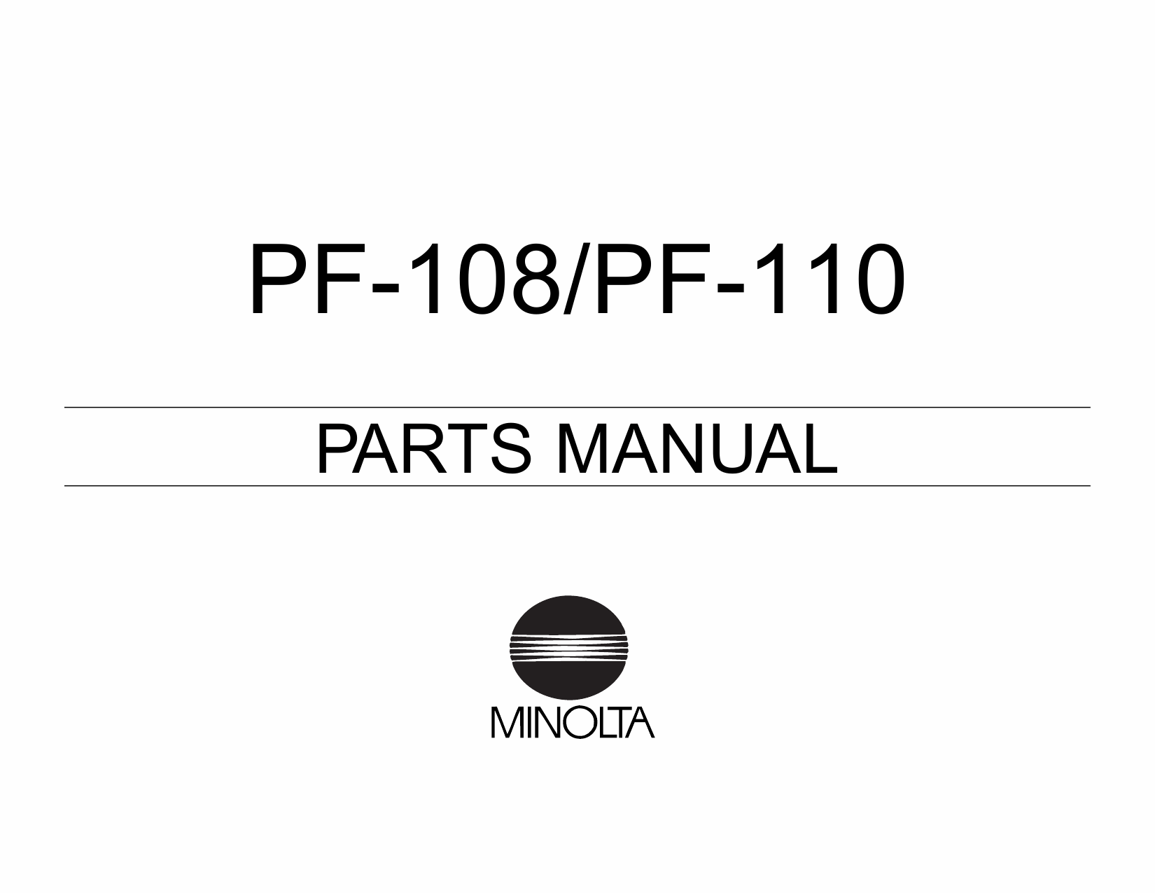 Konica-Minolta Options PF-108 110 Parts Manual-1